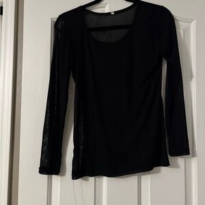 Elegant Black Sheer Women's Top